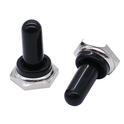 mxuteuk 5pcs 12mm Toggle Switch Cover Rubber Knob Hat Waterproof Boot Cover Cap Black