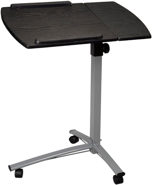Pinikuyiro Rolling Adjustable Laptop Cart,Height Adjustable Mobile Laptop Stand Desk Rolling Cart,Black