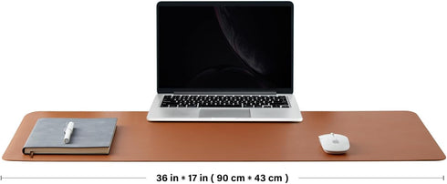 Desks(Brown,36"x 17") Cork Desk Mat - Dual-Sided Desk Pad for Office and Home - Desk Organization and Accessories