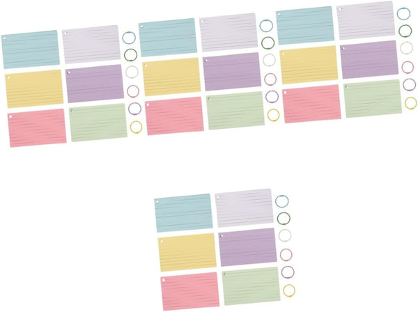 Veemoon 4sets Colored Index Cards with of Lined Flashcards for Studying Portable