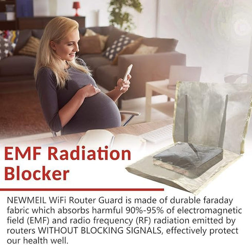 Amradield 13.8" x15.7" WiFi Router Cover EMF RF Radiation Shielding Cover Blocking Wireless Router Radiation Guard