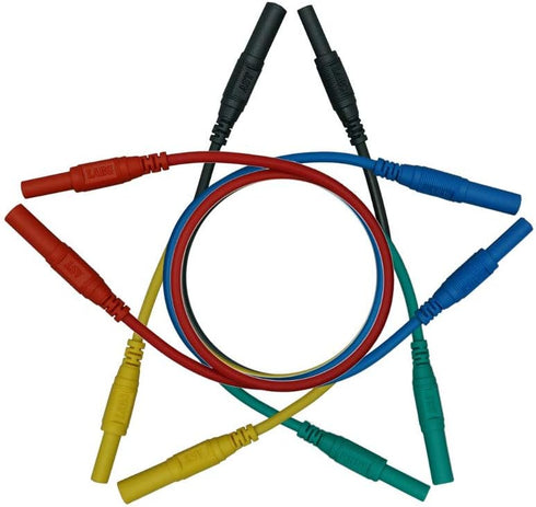 AST Labs 4 mm Banana Plug Test Lead Extension Cable (18 inch, Black, Red, Green, Yellow, Blue)