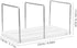 Cabilock Adjustable Expandable Metal Bookends with Clips for Heavy Books Desk Organizer Rack for Office Home