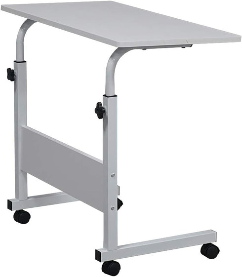 NAICKUC 31.5Inch Standing Desk - Side Table Adjustable Height, Portable Laptop Cart, C-Shaped Bed Couch end Tables