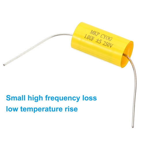 PATIKIL 1 Pcs 1uF 250 V CBB20 Capacitor, Axial Audio Speaker Crossover for Appliances