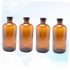 4pcs Zerodeko Mouthwash Dispenser Candy Jar Refillable Brown Glass Bottles Round Lid