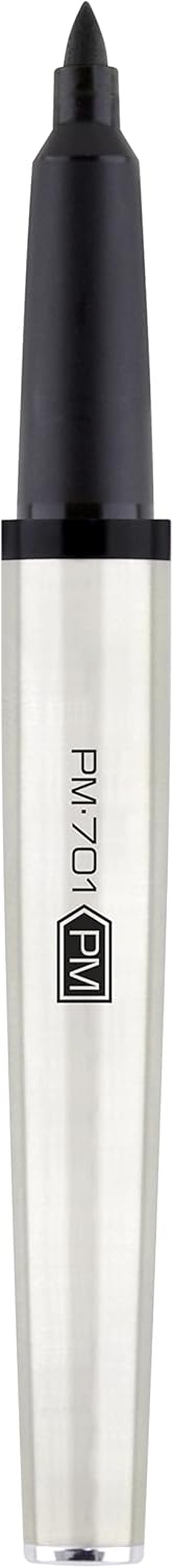 Zebra Pen PM-701 Permanent Marker, Fine Bullet Tip, Black Ink, Refillable, Stainless Steel Barrel, 1-Pack