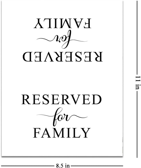 MODERN CREATORS Pack 10 8x11" Inch Of Custom Reserved Table Signs for Wedding Party Restaurant - Double Sided Sign
