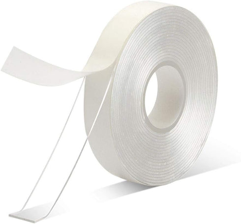 Double Sided Adhesive Tape - 1/2" x 10' Heavy Duty Transparent Removable Tape, 1 Roll