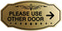 Signs ByLITA Victorian Please Use Other Door Right Arrow Sign, Small, Brushed Gold, 1 Pack