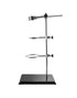 QWORK Chemistry Laboratory Stands Support Set, 2 Steel Lab Stands with Cast Iron Base, 16" L Rod with Burette Clamp and