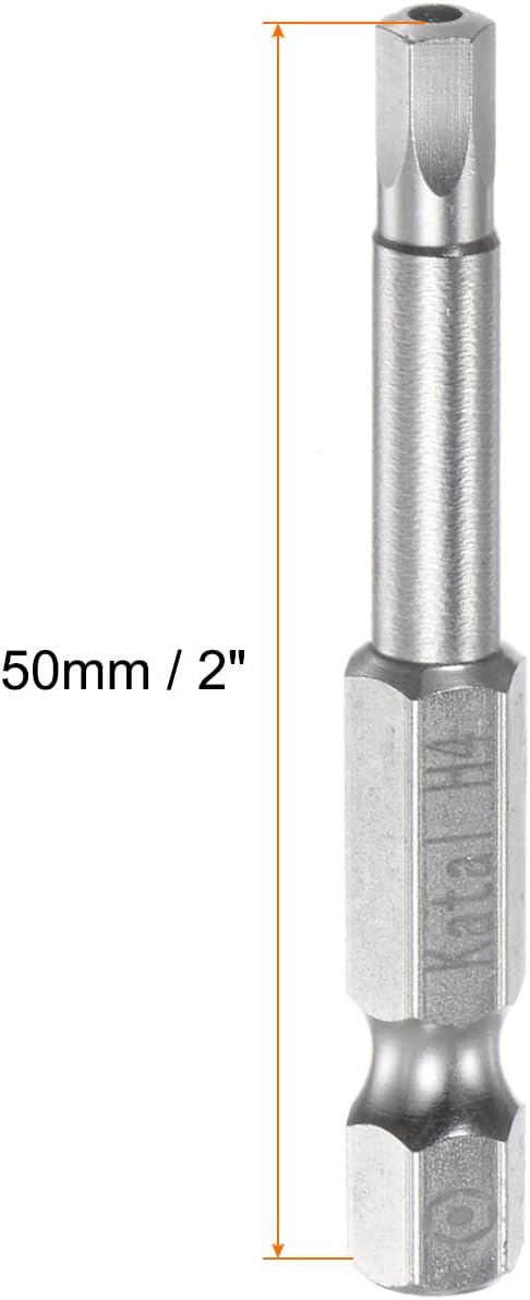 5pcs H4 Hex Screwdriver Bit 1/4" Hex Shank 2" Length Magnetic Security Power Tool