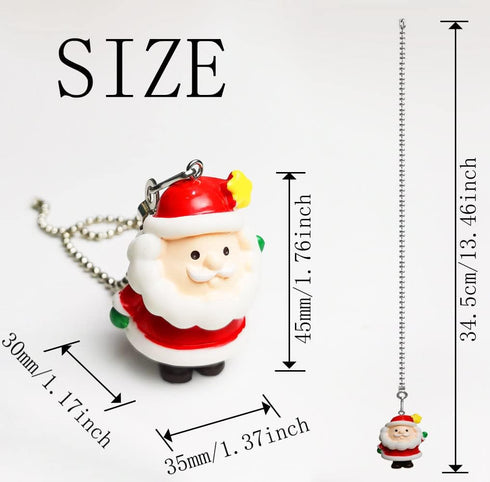 12 inch Ceiling Fan Pull Chain Father Christmas Charm Pendant Ceiling Fan Danglers Fan Pulls Chain Extender with Ball Chain Connector for Ceiling Fan Light Decoration(L)