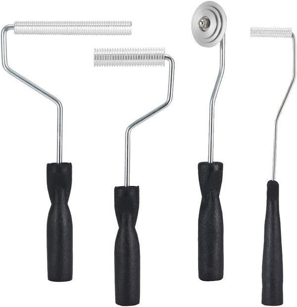 Fiberglass Roller Tools Kit, 4pcs Fiberglass Resin Laminating Bubble Roller Set for Tub Shower Bathtub Repair