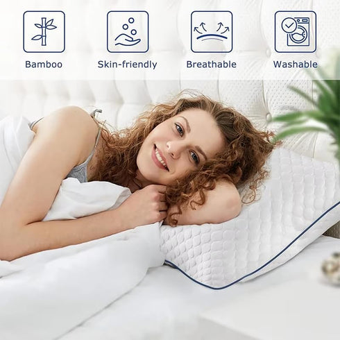 Luxury Adjustable Gel-Shredded Memory Foam Pillow - All-Season Neck Support