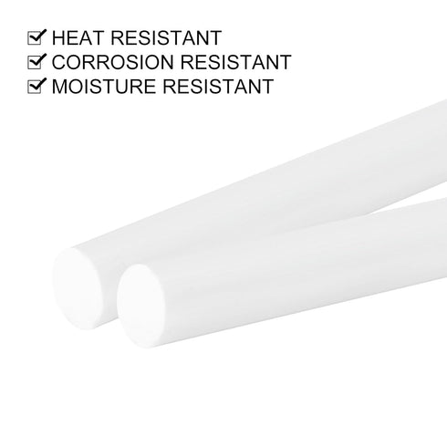 uxcell 15 Pcs White Plastic Rods, 8 x 250mm ABS Styrene Round Solid Bar for DIY Model Building