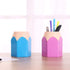 Brush Storage Pen Pencil Holder Container Desk Organizer for Home Office School, Pencil Shaped Pens Cup (Red)