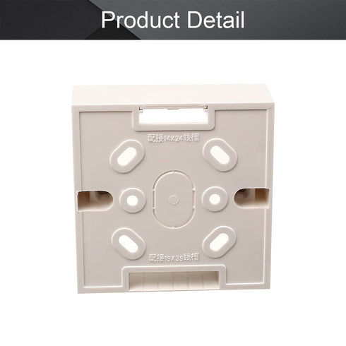 Fielect 86 Type Universal Switch Socket Wire Slot Box, Surface Mount Wall Switch Protection Box, Plastic White