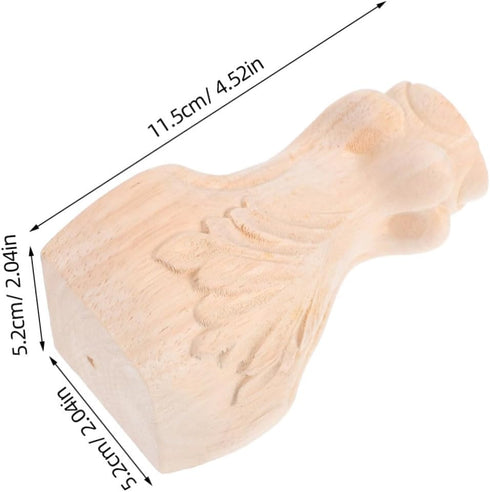 4pcs NUOBESTY Solid Wood Furniture Legs Wood Legs for Furniture Decorative Carved Wooden for Tv Stand Couch Dresser