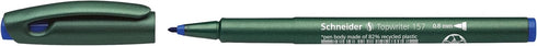 Schneider Topwriter 157 Fiber Tip Pen, 0.8 mm, Green Barrel, Box of 10