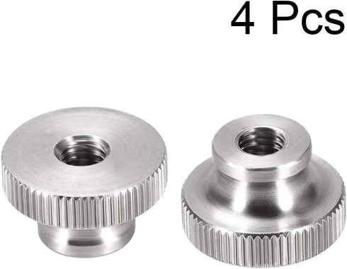 uxcell 4Pcs M6x1mm Knurled Thumb Nuts - 304 Stainless Steel Round Knobs Fasteners for 3D Printer Parts