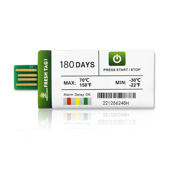 Freshliance USB Temperature Data Logger Recorder, High Accuracy, 180 Days Single Use Cold Chain
