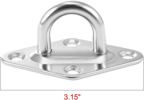 uxcell 316 Stainless Steel 8mm Thick Ring Sail Shade Diamond Pad Eye Boat Rigging 4pcs