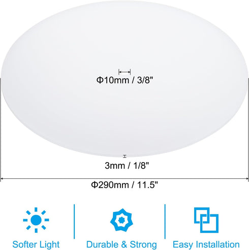 11.5" 3/8" 12-14" PATIKIL Lampshade Diffuser, Diameter with Center Hole Round Diffuser for Drum Lampshades Pendants