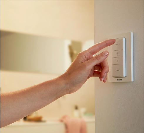 Dimmer Philips Hue Wireless Smart Switch with Remote, Battery Powered, No Wiring Needed, Works with Hue Hub, Wall Mount