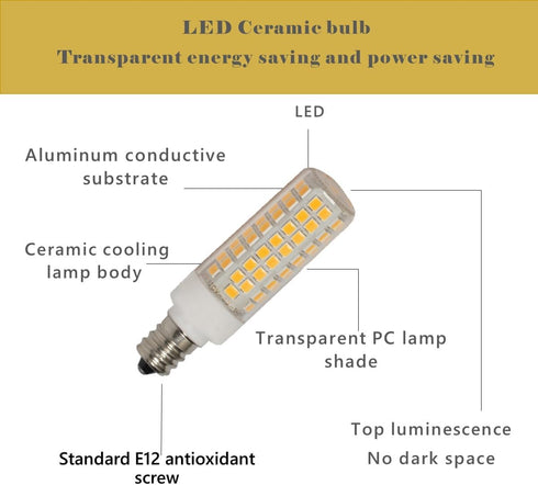 SeeU LED Light Bulb E12 High Lumen Led Corn Bulb Chanderlier Bulb Cylinder Pendant Light Bulb Replacement Warm White 7W by SeeU
