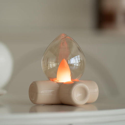 Jidofree Campfire Lamp, LED Flame Effect Table Lamp, Warm Atmosphere Night Light for Bedroom Bedside, Living Room, Bar