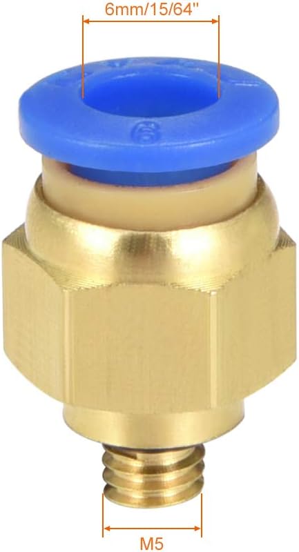 uxcell Straight Pneumatic Push to Quick Connect Fittings M5 Male x 6mm Tube OD 4pcs by uxcell