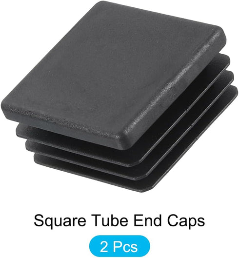 Cap(35 35mm) 2Pcs, METALLIXITY Square Tube End x Plastic Plugs Insert End Caps Pipe Cap Cover - for Furniture Table