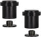 EVI Pack of 2 Door Stoppers | Black Stainless Steel Stopper - Screw Fastening with Black Rubber Protector