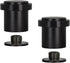 EVI Pack of 2 Door Stoppers | Black Stainless Steel Stopper - Screw Fastening with Black Rubber Protector
