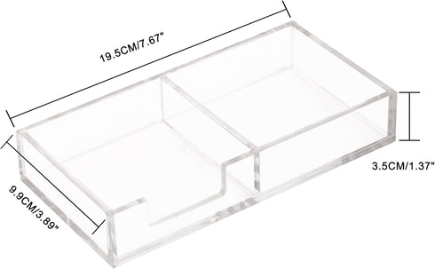 Sticky Notes Holder, 2in1 Memo Pad Dispenser, Clear Desk Supplies Organizer for Office, Home, School (DP013)