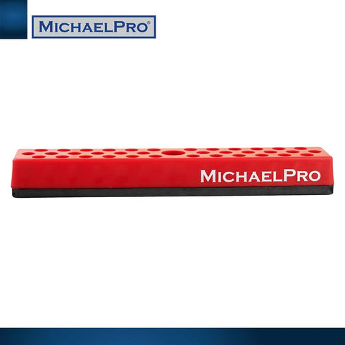 MichaelPro MP014004 36-Piece Magnetic Hex Bits Holder, Strong Magnetic Base Bits Organizer in Red