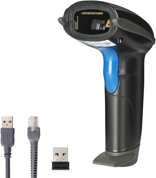 UNIDEEPLY Laser 2.4G Wireless 1D Bar Code Scanners Readers for Computers PC Laptop,
