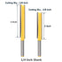 Yakamoz 2Pcs Long Straight Router Bit Set, 1/4-Inch Shank, Double Flute Wood Milling Cutter, 2" & 3" Cutting Height