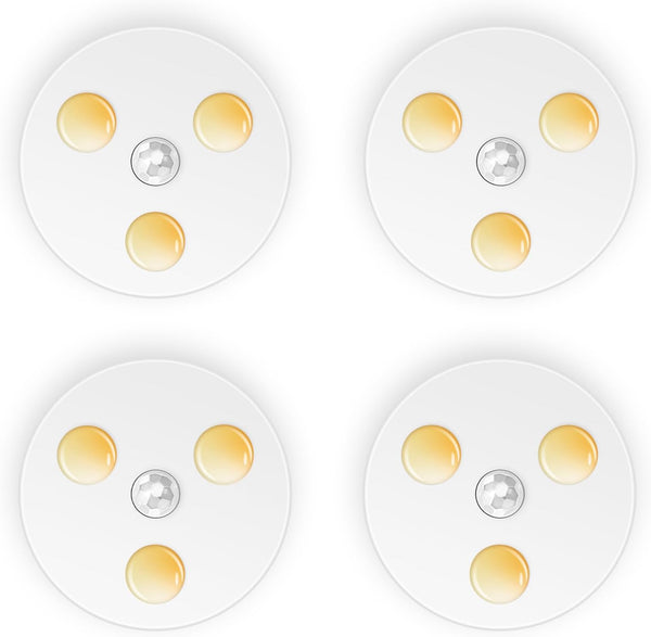 USB Rechargeable Motion Sensor Night Lights,Cabinet Lights, 3 Color Temperatures,Wireless Stick On