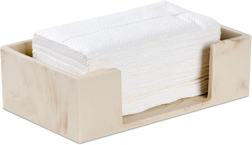 Polytree Marble Beige Napkin Holder for Bathroom, Countertop Paper Towel Dispenser for Kitchen,