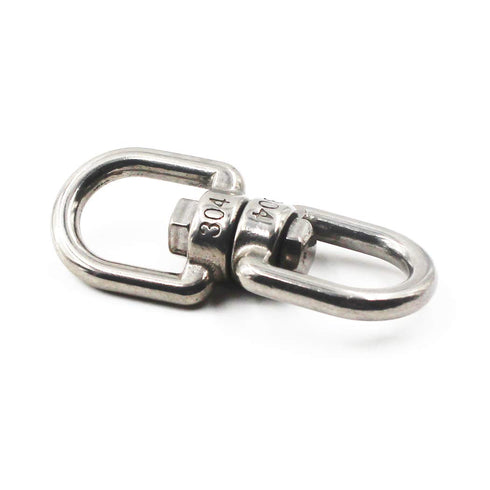 304 Stainless Steel Eye to Eye Swivel Ring, M6 1/4" Key Ring Connectors for Anchor Chain (5PCS)