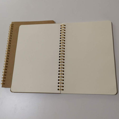Softcover Spiral Notebook, Kraft Cover, 50 Sheets (100 Pages) Blank, 10 Notebooks Per Pack, A5, Brown