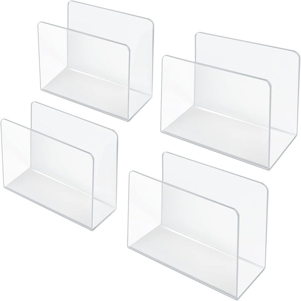 Azar Displays 255080 Small Standing File Holder/Sorter - Desk Organizer, 4-Pack, Clear for Office Use