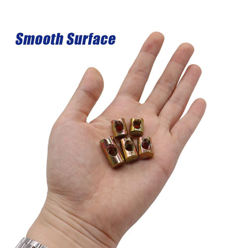 maierke 72PCS M6 Nut,M6 11mm/12mm/13mm/15mm/20mm Metric Barrel Nuts Cross Dowel Slotted Nuts Furniture x Nut Kit