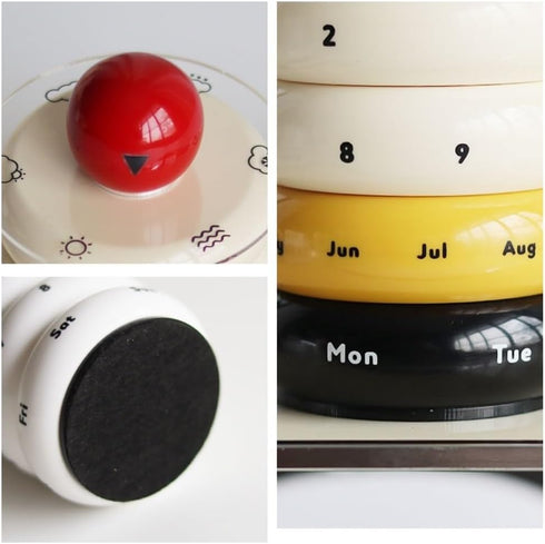 SUNHIPPIE Desk Calendar, Manual Spinning Perpetual Calendar, Special Dates Reminder, Creative Decorative Desktop