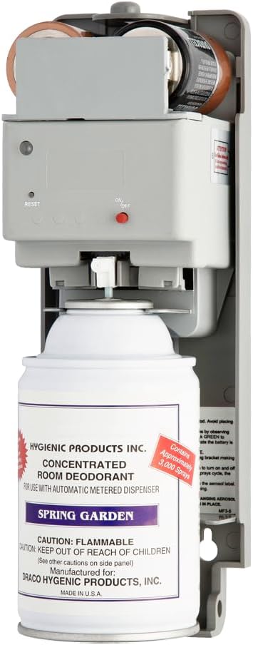 EZbrnd Wall Mount Metered Aerosol Spray Dispenser for Commercial/Washroom/Office, On/Off 15min Setting, MF3-5