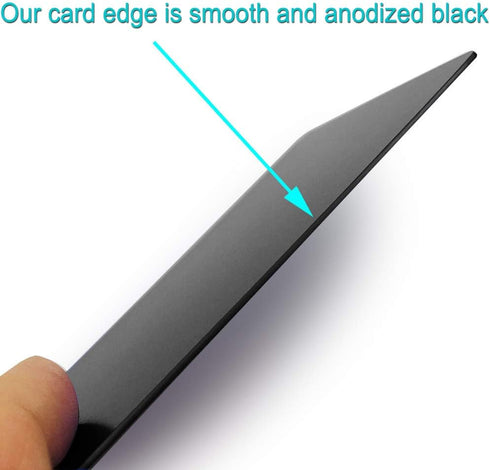 Metal Business Cards Anodized Aluminum Plaque Plate 86X54X0.8mm (Black, 10PCS)