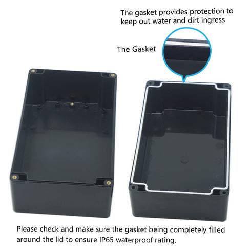 Zulkit Junction Box, IP65 Waterproof Dustproof ABS Plastic Electrical Box, Black 7.9 x 4.7 x 4.4 inch