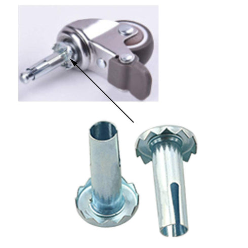 heyous 8PCS Metal Caster Sockets - 3/8" x 1-1/4" Furniture Insert Wheel Mounting Stem for Chair Legs